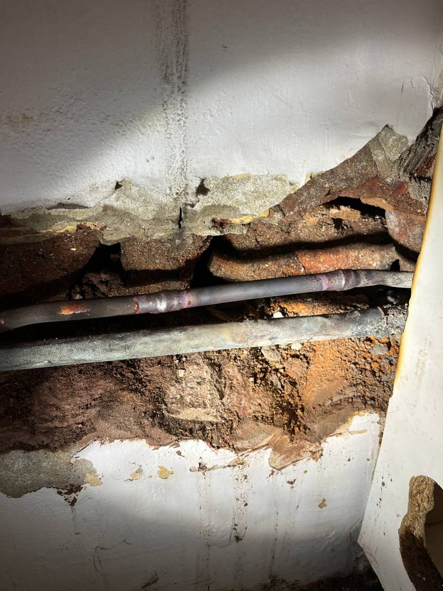 New in-wall pipework